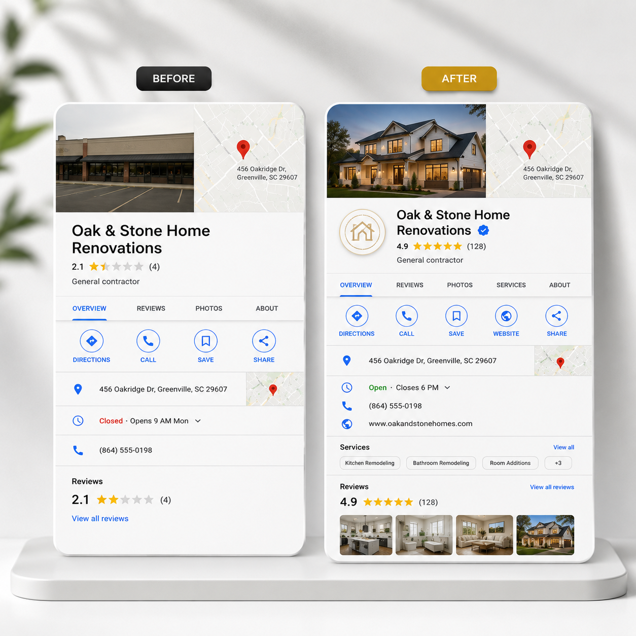 Business buried on page 2 of Google